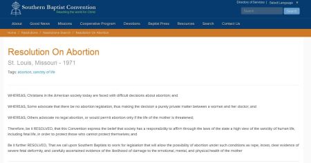 1971 SBC Abortion Resolution