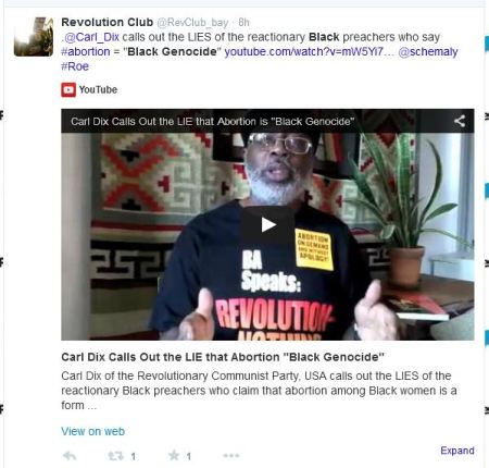 Carl Dix attacks abortion black genocide