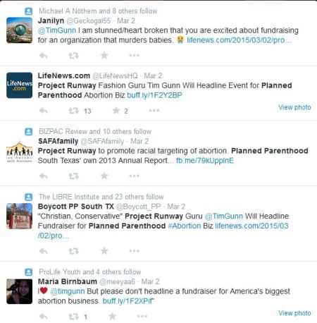 Tim Gunn Project Runway Planned Parenthood abortion tweets