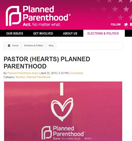 Pastor loves Planned Parenthood
