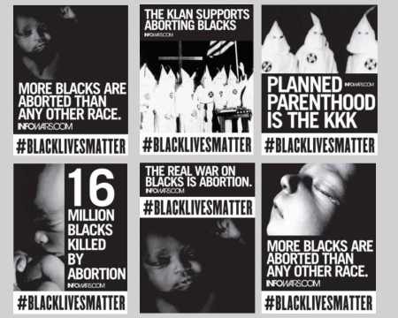 Infowars-Black-Lives-Matter-Planned-Parenthood-Poster-Klan-abortion