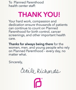 Cecile Richards thanks Planned Parenthood staff