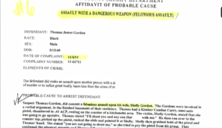 Shelly Gordon 2012 assault  Thomas Gordon abortion